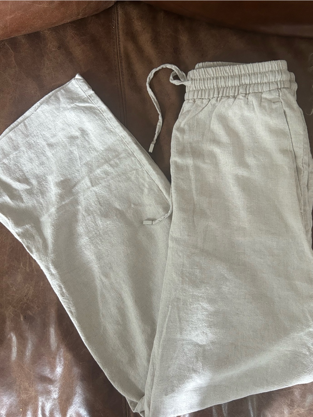Zara Linen Blend Drawstrign pants